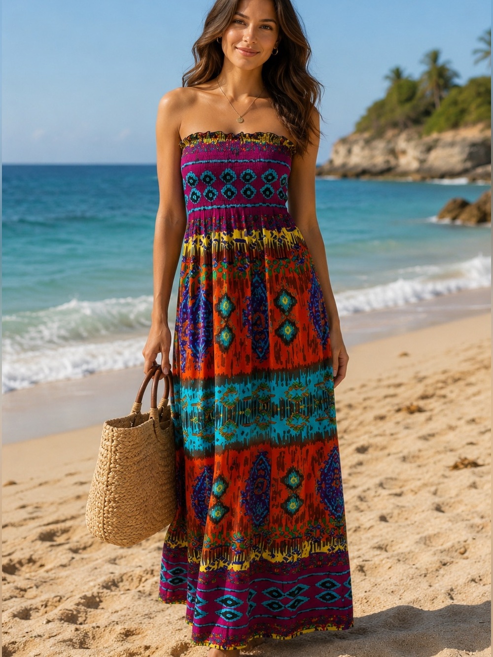 Just Love Pink and Purple Smocked Summer Dress